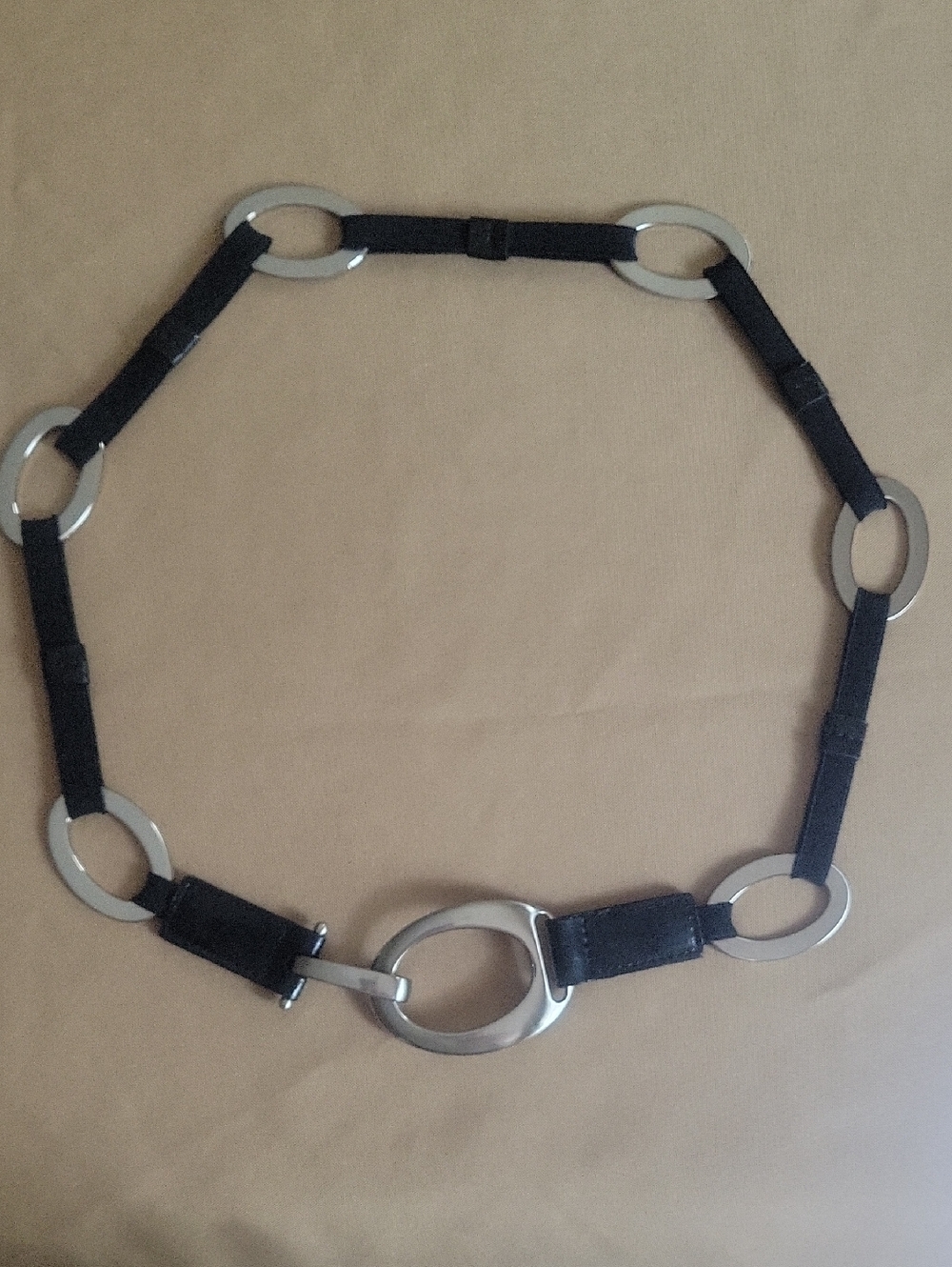 Lake Shore Drive Accessories Metal Ring Stretch Leather Hip Belt  M-L
